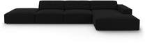 Kampinė sofa Micadoni Home Jodie 5 Seats, juoda sp., dešininė, 341 x 166 cm x 70 cm