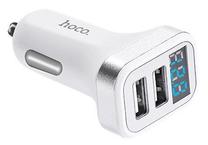 Automobilinis įkroviklis Hoco Z3, 2 x USB, balta sp.