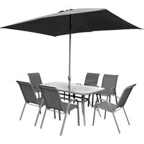 Lauko baldų komplektas Patio Evora, pilka sp., 6 vietų