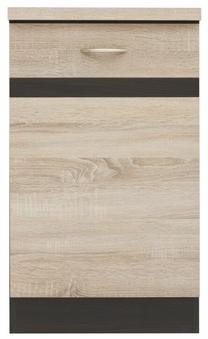 Apatinė virtuvinė spintelė Junona Line Left, sonoma ąžuolo sp./wenge sp., 47 cm x 50 cm x 85.7 cm