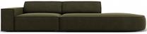 Sofa Micadoni Home Jodie Rounded 3 Seats, žalia sp., dešininė, 262 x 102 cm x 70 cm