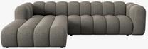 Kampinė sofa Micadoni Lupine Chenille, pilka sp., kairinė, 288 x 175 cm x 70 cm