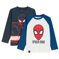 Krekls ar garām piedurknēm, neformāls, zēniem Cool Club Spider-Man LCB2811827-00, balts krās./zilimelns krās., 98 cm, 2 gab.