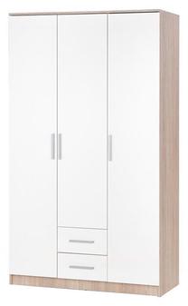 Spinta Lima S-3, ąžuolo sp./balta sp., 52 cm x 120 cm x 205 cm