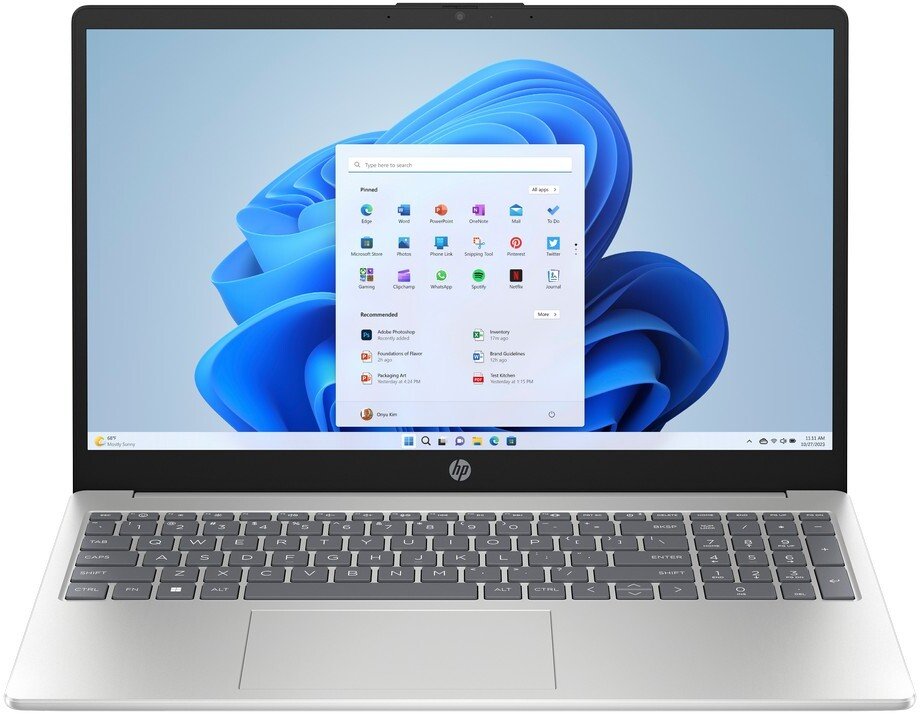 Nešiojamas kompiuteris HP 15 15-fc0146dx, perpakuotas, 7520U, 8 GB, 512 GB, 15.6 ", AMD Radeon Graphics, sidabro sp., EN, Windows 11 home