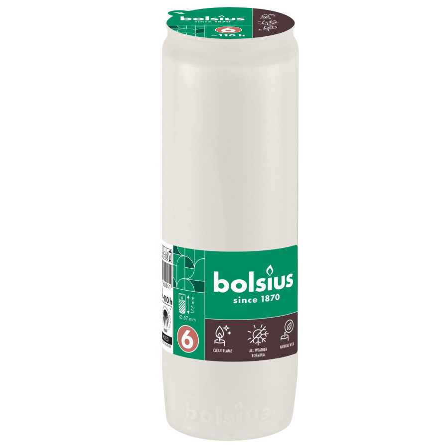Sveces ieliktnis Bolsius, 110 h, balta