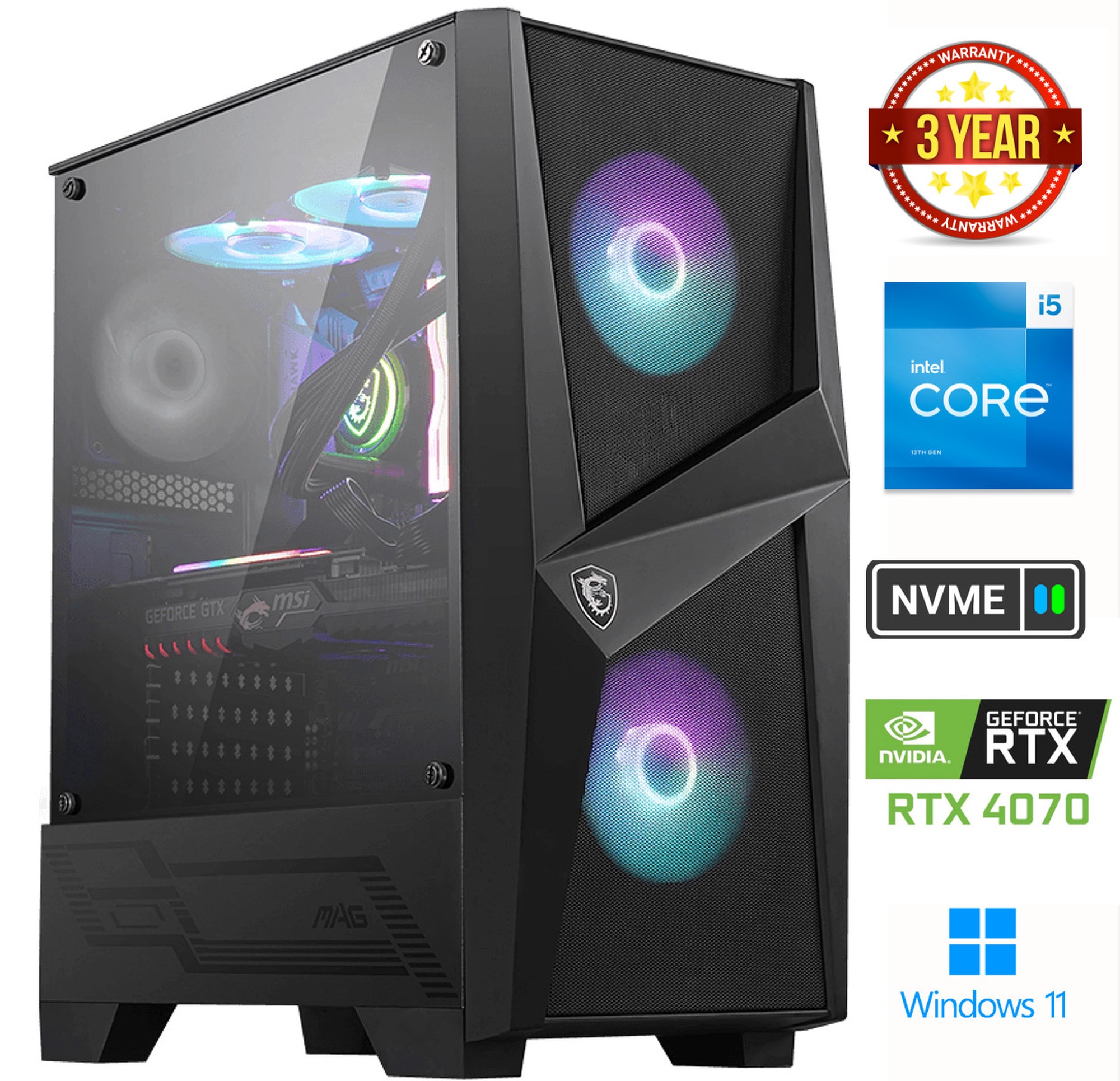 Mdata Gamer Stacionarus kompiuteris Mdata Gamer Intel Core i5-13400F, 512 GB, DDR5 ...