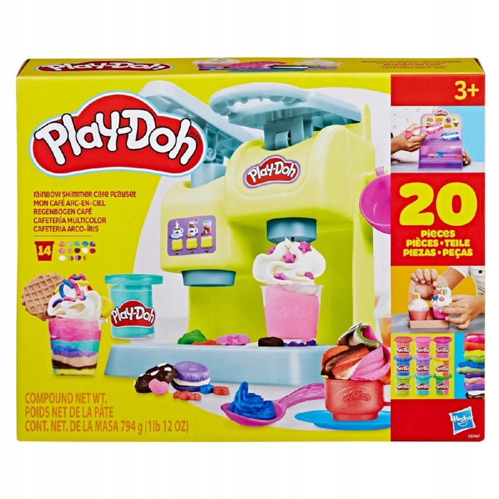 Plastilino rinkinys, su priedais Hasbro Play-Doh Rainbow Shimmer Cafe, įvairių spalvų, 794 g - Senukai.lt dovanos nuotrauka