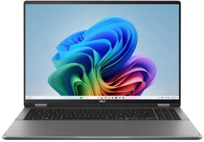 Nešiojamas kompiuteris Asus VivoBook 16 Flip (TP3607SA), 256V, 16 GB, 1 TB, 16 ", Intel Arc Graphics, pilka sp., EN, Windows