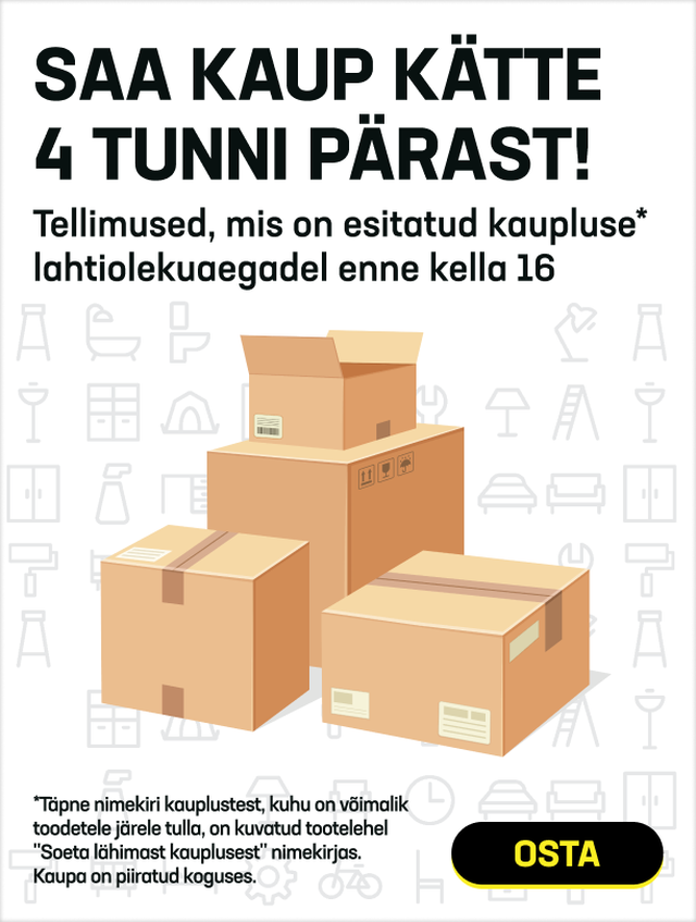 Saa kaup kätte 4 tunni pärast! Tellimused, mis on esitatud kaupluse* lahtiolekuaegadel enne kella 16