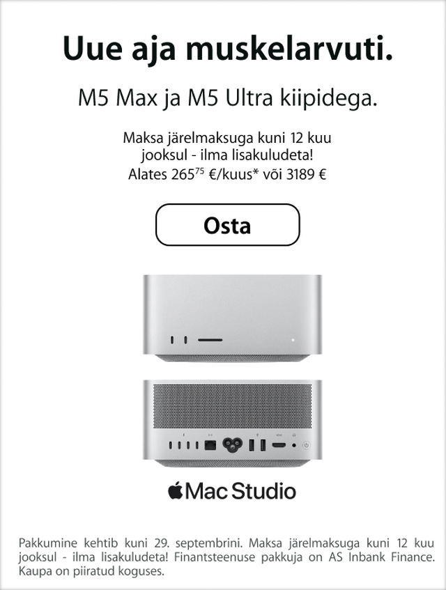 Uue aja muskelarvuti. M5 Max ja M5 Ultra kiipidega.