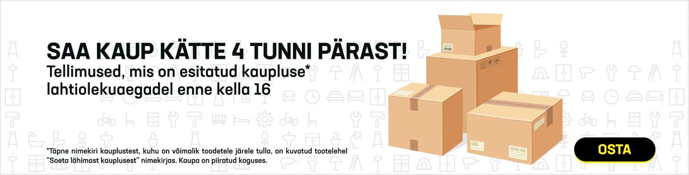 Saa kaup kätte 4 tunni pärast! Tellimused, mis on esitatud kaupluse* lahtiolekuaegadel enne kella 16