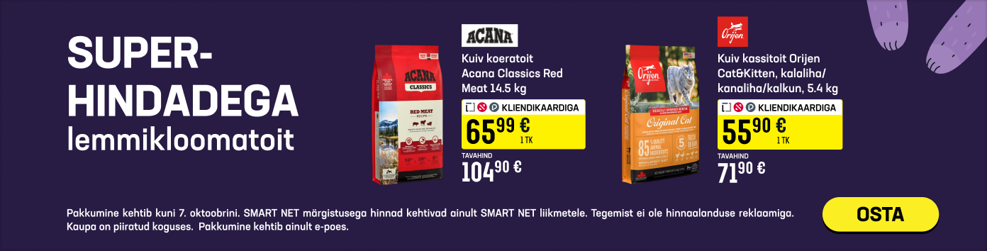 Superhindadega lemmikloomatoit