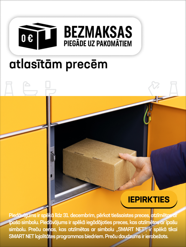 BEZMAKSAS PIEGĀDE UZ PAKOMĀTIEM atlasītām precēm