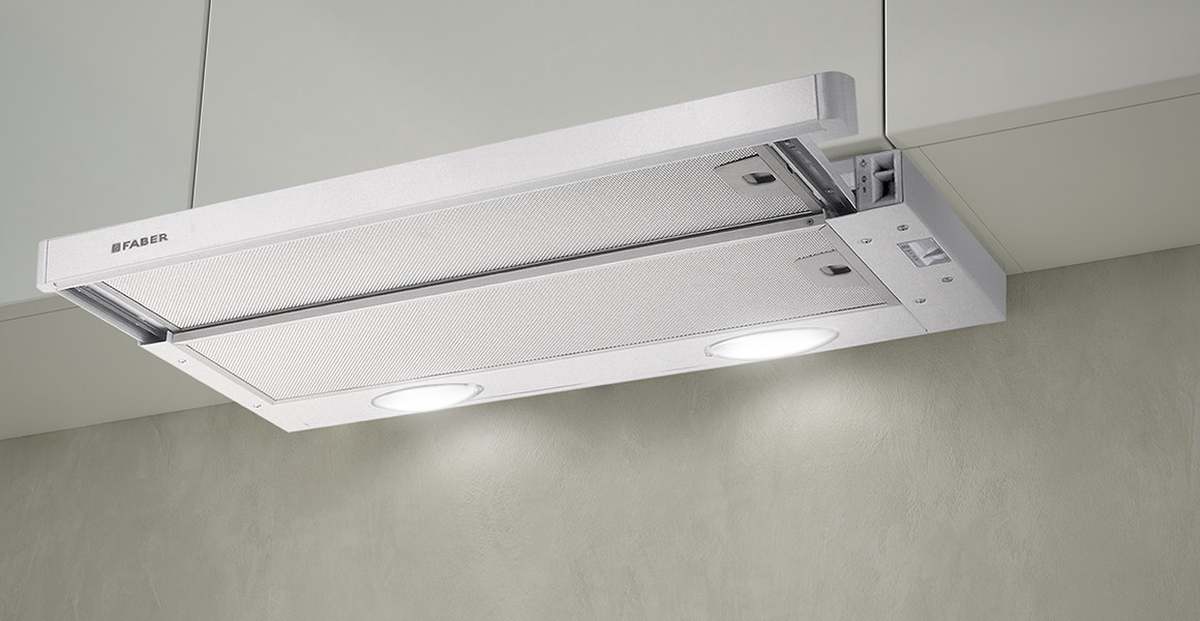 Built-in extractor hood Faber Flexa NG AMXA50, aluminum color.