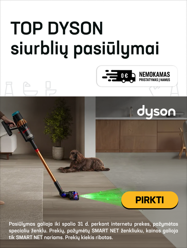 TOP Dyson siurblių pasiūlymai