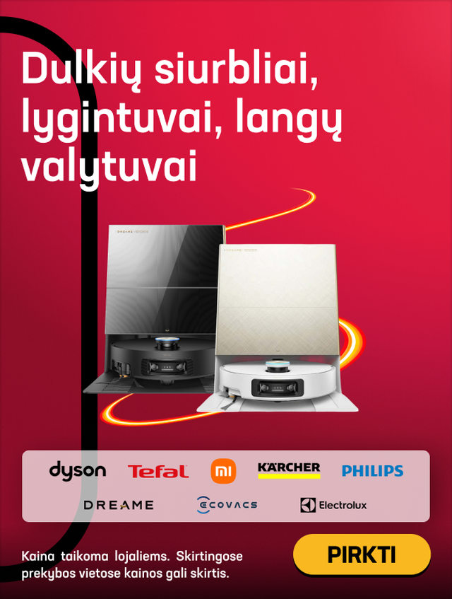 Dulkių siurbliai, lygintuvai, langų valytuvai