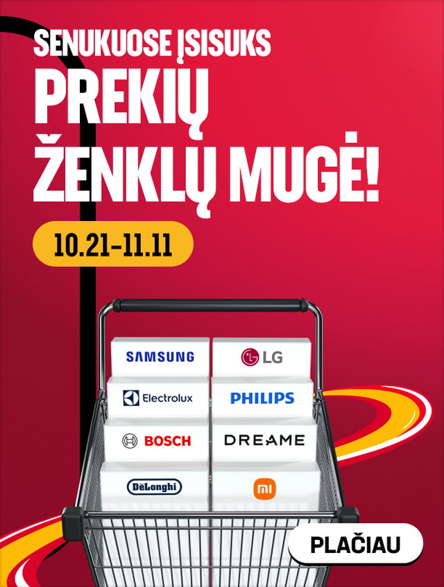 SENUKUOSE ĮSISUKS PREKIŲ ŽENKLŲ MUGĖ!