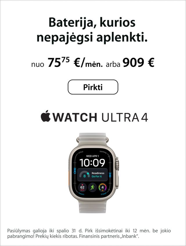 Baterija, kurios nepajėgsi aplenkti.