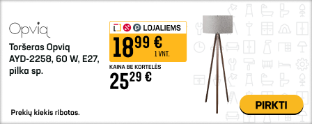 Toršeras Opviq AYD-2258, 60 W, E27, pilka sp.
