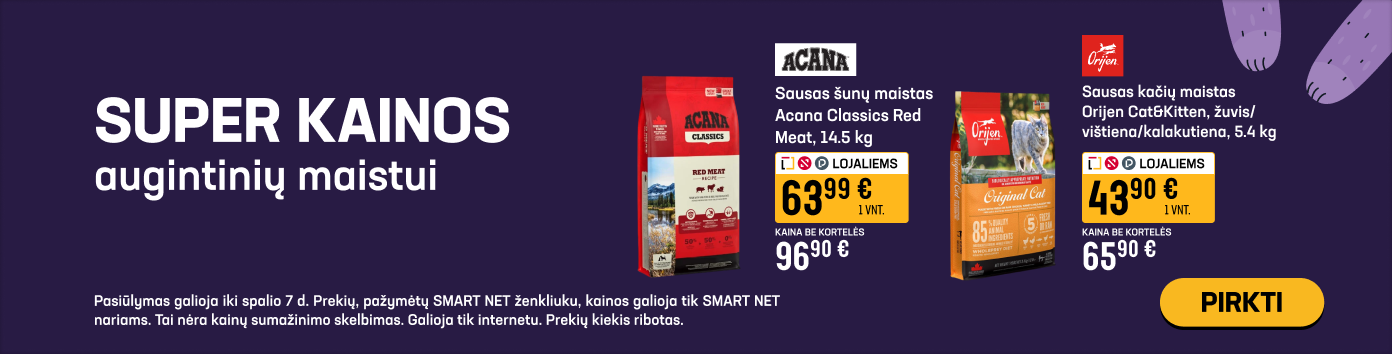 Super kainos augintinių maistui