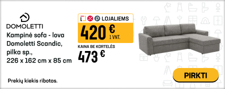 Kampinė sofa - lova Domoletti Scandic, pilka sp., 226 x 162 cm x 85 cm